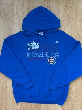 Chicago Cubs 2016 World Series Champions Hoodie Large Majestic Blue